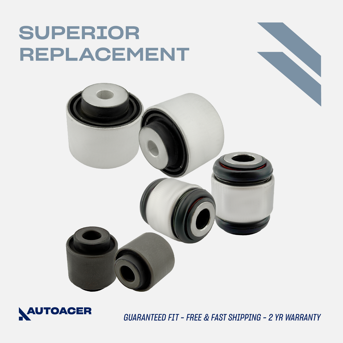 AUTOACER - 6p Front Lower Trailing Control Arm Bushings for JAGUAR S-TYPE, XJ / XJR / XJ8, SUPER V8, VANDEN PLAS, XK / XKR / XKR-S, XF / XFR / XFR-S