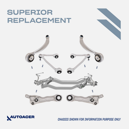 AUTOACER Front Upper, Lower & Lower Rearward Control Arm Kit 6 Pcs W/ Ball Joints and Bushings Fitted Left & Right Fits JAGUAR S-TYPE V6 V8 (X200) 1999 - 2008, XXF / XFR / XFR-S (X250) 2008 - 2015