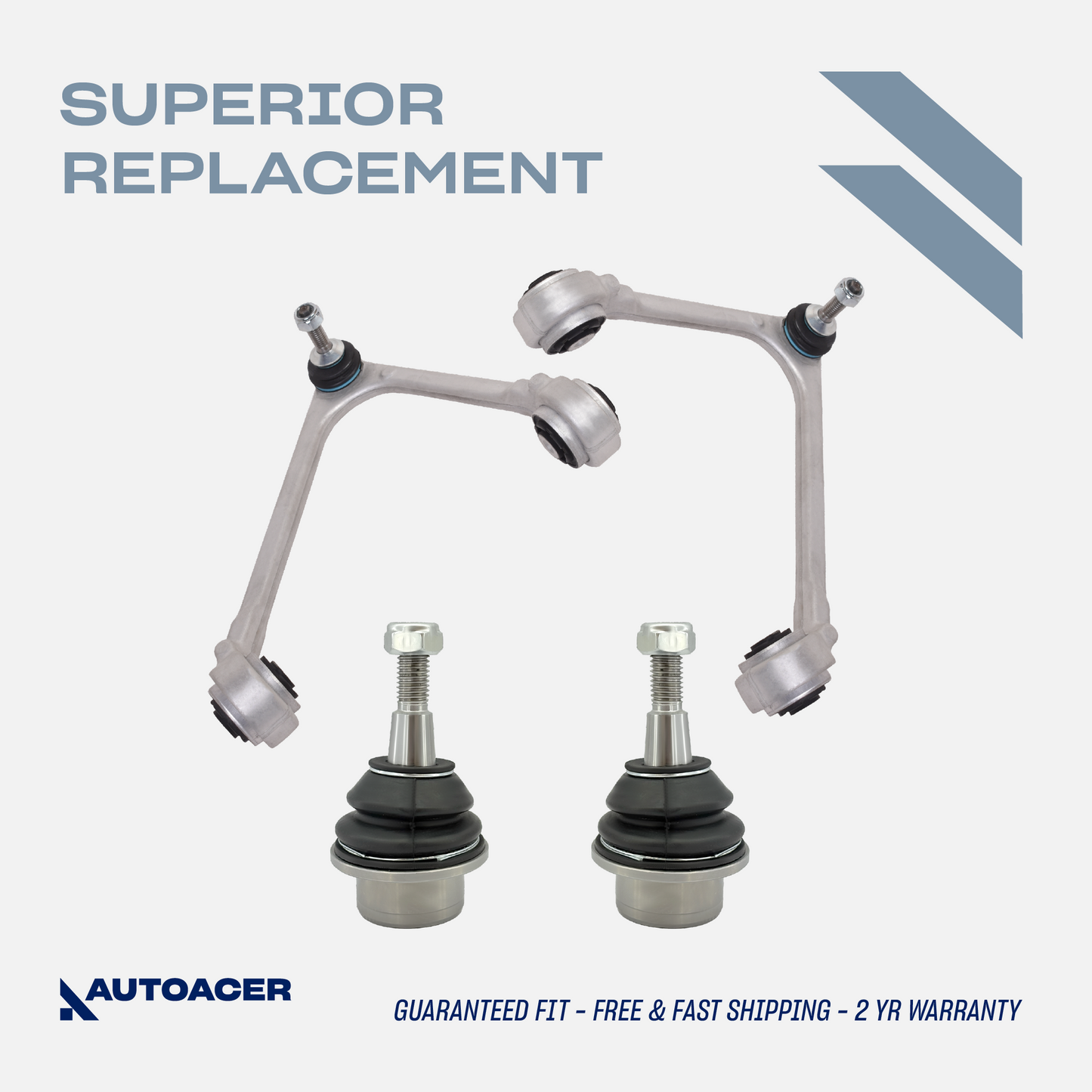 AUTOACER - 4p Front Upper Control Arms & Lower Ball Joint Kit for XJR / XJ8 2003 - 2009, SUPER V8 2005 - 2009, VANDEN PLAS 2004 - 2009, XK / XKR / XKR-S (X150) 2006 - 2014