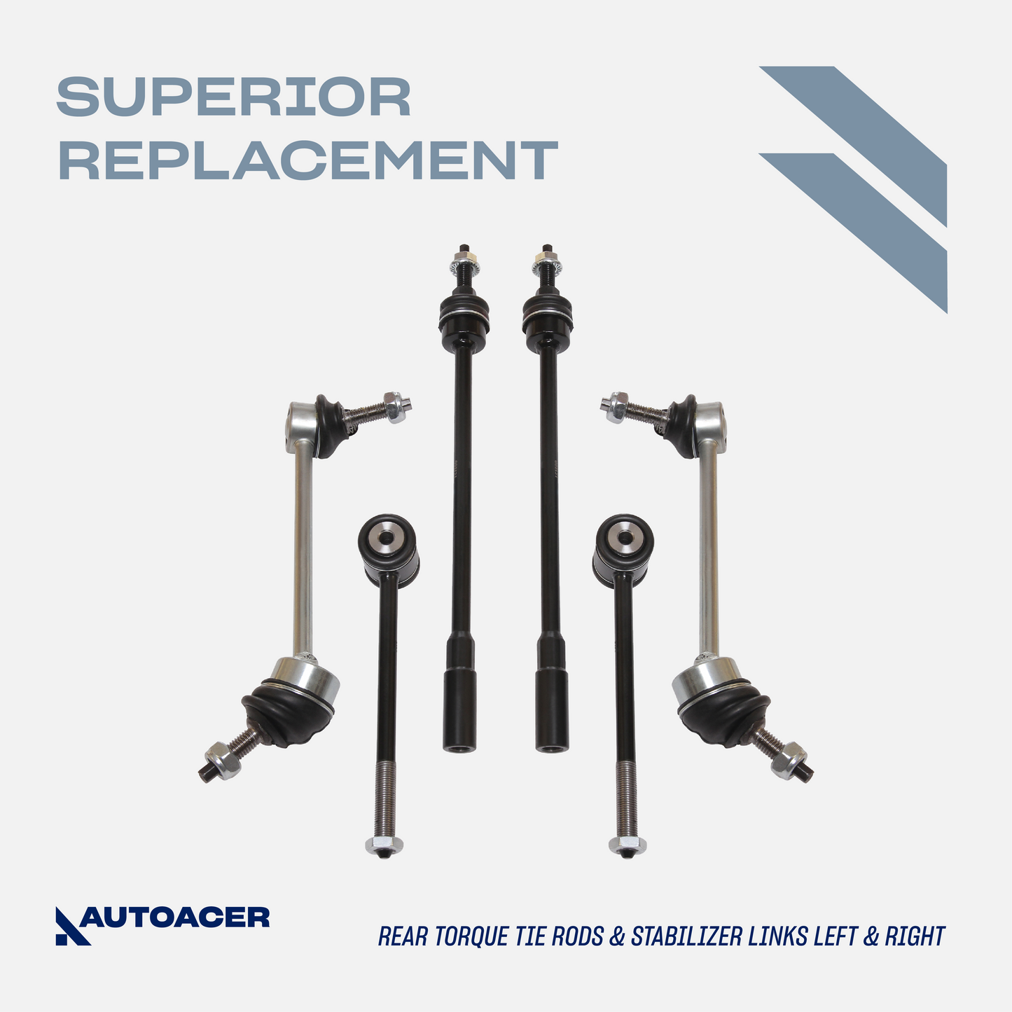 AUTOACER Rear Suspension Kit 14 piece -  Control Arms, Bushings, Stabilizer Bar Links, Tie Rods &  Strut Mount Assembly for JAGUAR S-TYPE