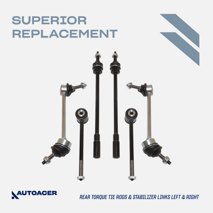AUTOACER Rear Suspension Kit 14 piece -  Control Arms, Bushings, Stabilizer Bar Links, Tie Rods &  Strut Mount Assembly for JAGUAR S-TYPE