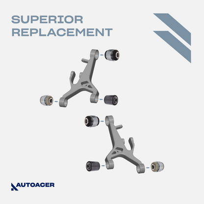 AUTOACER Rear Suspension Kit 14 piece -  Control Arms, Bushings, Stabilizer Bar Links, Tie Rods &  Strut Mount Assembly for JAGUAR S-TYPE