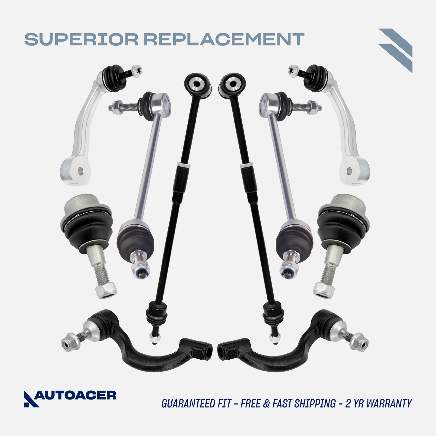 AUTOACER - 10p Front & Rear Sway / Stabilizer Bar Links, Tie Rods & Ball Joints For Jaguar XK / XKR / XKR-S 2010 - 2015, XF / XFR / XFR-S (X250) 2008 - 2015