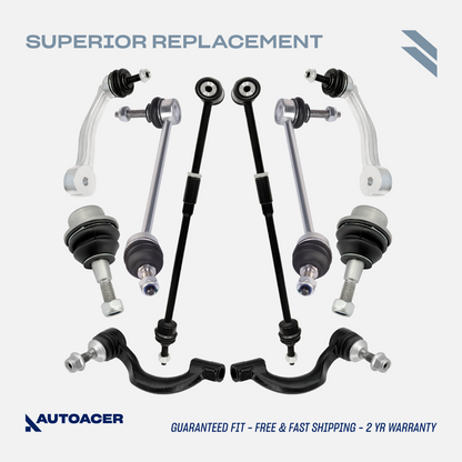 AUTOACER - 10p Front & Rear Sway / Stabilizer Bar Links, Tie Rods & Ball Joints For Jaguar XK / XKR / XKR-S 2010 - 2015, XF / XFR / XFR-S (X250) 2008 - 2015