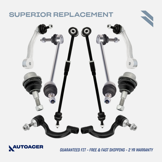 AUTOACER - 10p Front & Rear Sway / Stabilizer Bar Links, Tie Rods & Ball Joints For Jaguar XK / XKR / XKR-S 2010 - 2015, XF / XFR / XFR-S (X250) 2008 - 2015