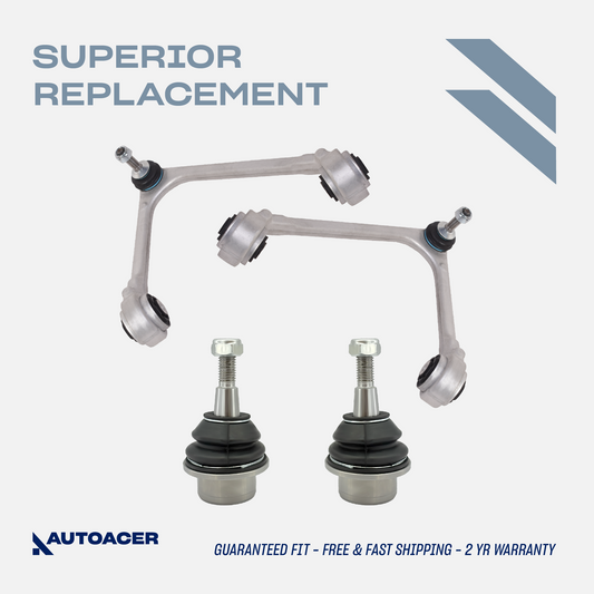 AUTOACER - 4p Front Upper Control Arms & Knuckle Arm Ball Joint Kit for JAGUAR XJ (XJ8 / XJR), XK (XKR / XKR-S), VANDEN PLAS, SUPER V8