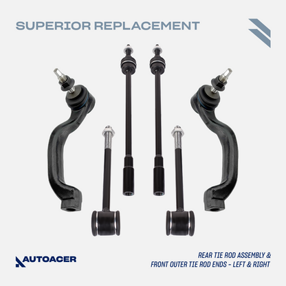 AUTOACER Front Rear Suspension Kit 24p - Control Arms, Trailing Arms, Hydra Bushings, Ball Joints, Sway/Stabilizer Bar Links & Tie Rods For JAGUAR XJR / XJ8