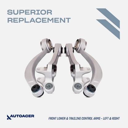 AUTOACER - 14p Front Upper Lower Suspension Arms & Rear Upper Arms, Lower Hydra Bushing Kit For S-TYPE, SUPER V8, VANDEN PLAS, XK / XKR / XKR-S