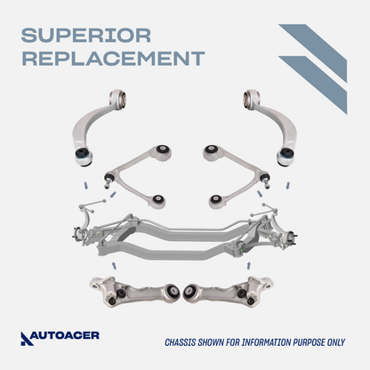 AUTOACER - 14p Front Upper Lower Suspension Arms & Rear Upper Arms, Lower Hydra Bushing Kit For S-TYPE, SUPER V8, VANDEN PLAS, XK / XKR / XKR-S