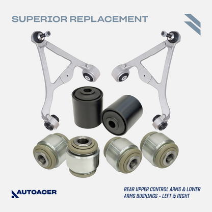 AUTOACER - 18p Front Rear Control Arms, Bushings, Links & Tie Rods For S-TYPE, XK / XKR / XKR-S, SUPER V8, VANDEN PLAS