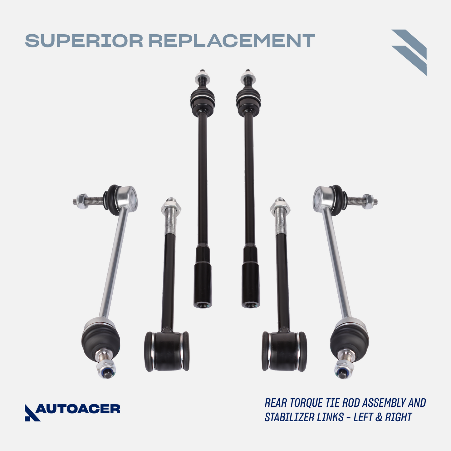 AUTOACER - 18p Front Rear Control Arms, Bushings, Links & Tie Rods For S-TYPE, XK / XKR / XKR-S, SUPER V8, VANDEN PLAS