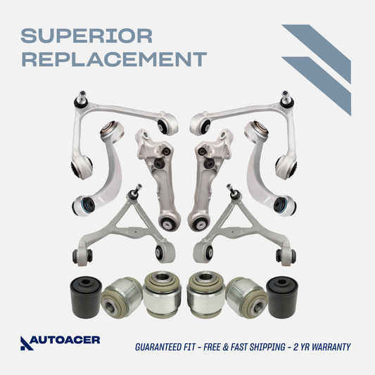 AUTOACER - 14p Front Upper Lower Control Arms Rear Upper Arms & Bushing Kit For Jaguar XF / XFR / XFR-S 2008 - 2015