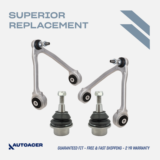 AUTOACER - 4p Front Control Arms & Knuckle Arm Ball Joint Kit For JAGUAR S-TYPE X200 2002 - 2008, XF / XFR / XFR-S (X250) 2009 - 2014 