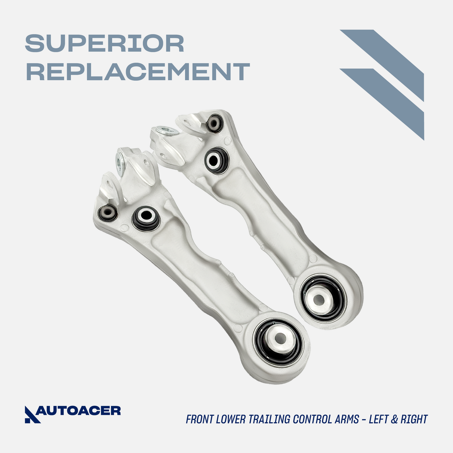 AUTOACER Suspension Kit 10p -  Front Upper Lower Control Arms, Trailing Arms, Stabilizer Bar Links & Tie Rod Ends For Jaguar S-Type X200 2002 - 2008 