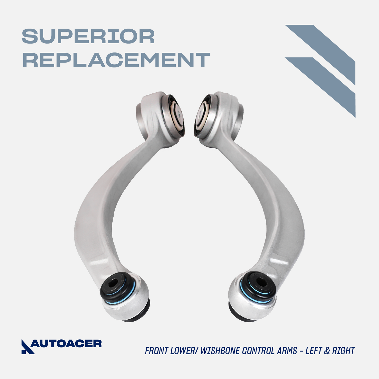 AUTOACER Suspension Kit 10p -  Front Upper Lower Control Arms, Trailing Arms, Stabilizer Bar Links & Tie Rod Ends For Jaguar S-Type X200 2002 - 2008 