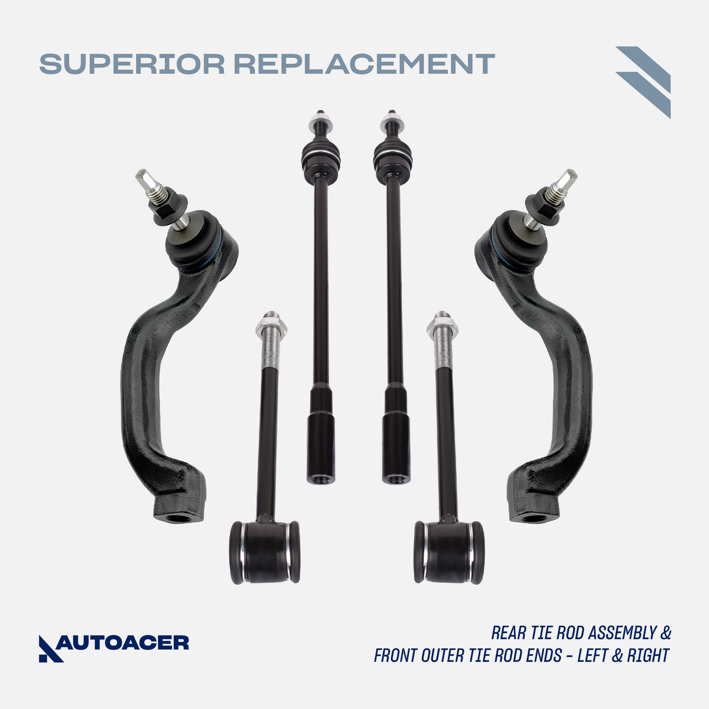 AUTOACER Front Rear Suspension Kit Kit 24p - Control Arms, Ball Joints, Stabilizer Bar Links, Tie Rods & Hydra Bushings For Jaguar S-Type 2002 - 2007