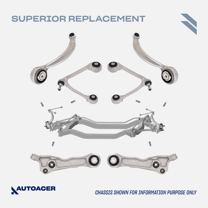 AUTOACER Front Rear Suspension Kit Kit 24p - Control Arms, Ball Joints, Stabilizer Bar Links, Tie Rods & Hydra Bushings For Jaguar S-Type 2002 - 2007