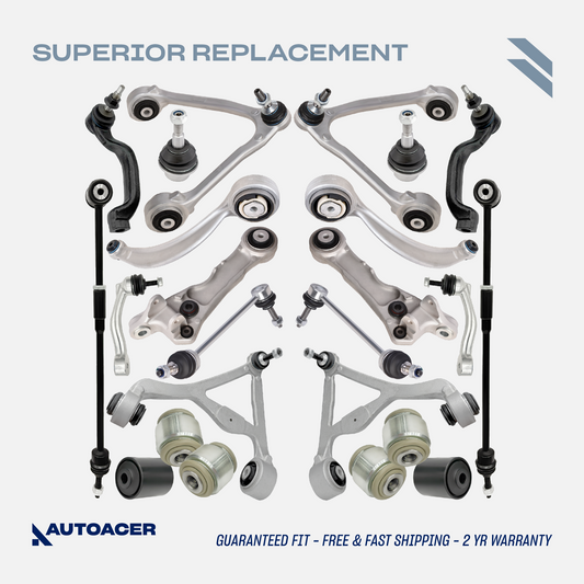 AUTOACER Front Rear Suspension Kit Kit 24p - Control Arms, Ball Joints, Stabilizer Bar Links, Tie Rods & Hydra Bushings For Jaguar S-Type 2002 - 2007