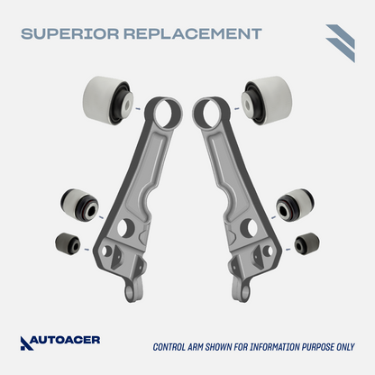 AUTOACER - 10p Front Upper, Lower Control Arms & Bushings For JAGUAR XJ / XJR / XJ8 2003-2009, SUPER V8 2005-2009, VANDEN PLAS 2004-2009, XK / XKR / XKR-S 2006-2014