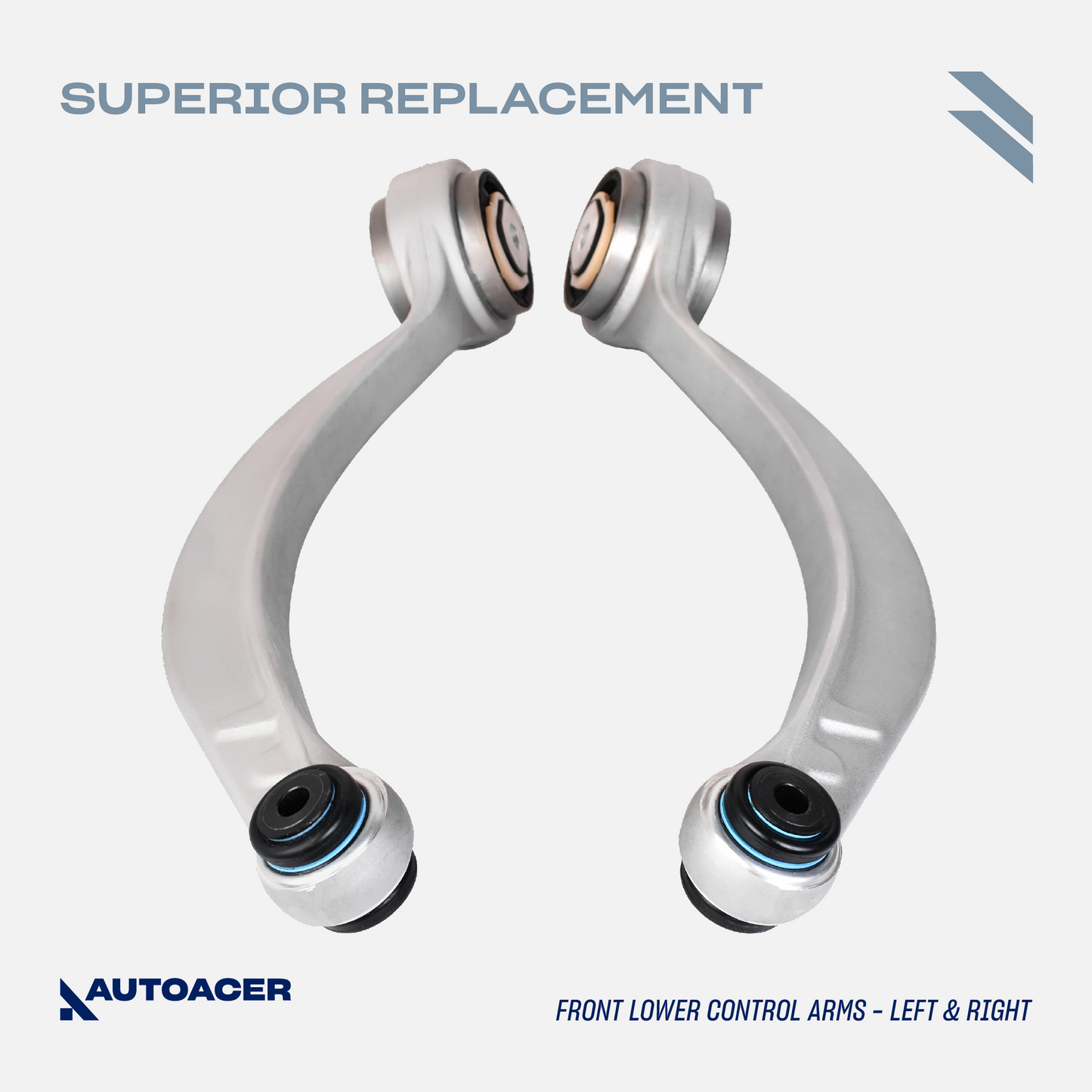 AUTOACER - Front Upper, Lower Control Arms with Bushings Fitted, Trailing Arms, Strut Mounts, Spring Seats, Bumper & Boots 18 Pcs for JAGUAR S-TYPE V6 V8 (X200), XF / XFR /XFR-S (X-250)