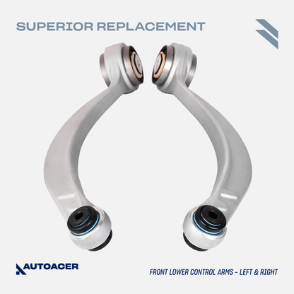 AUTOACER - Front Upper, Lower Control Arms with Bushings Fitted, Trailing Arms, Strut Mounts, Spring Seats, Bumper & Boots 18 Pcs for JAGUAR S-TYPE V6 V8 (X200), XF / XFR /XFR-S (X-250)