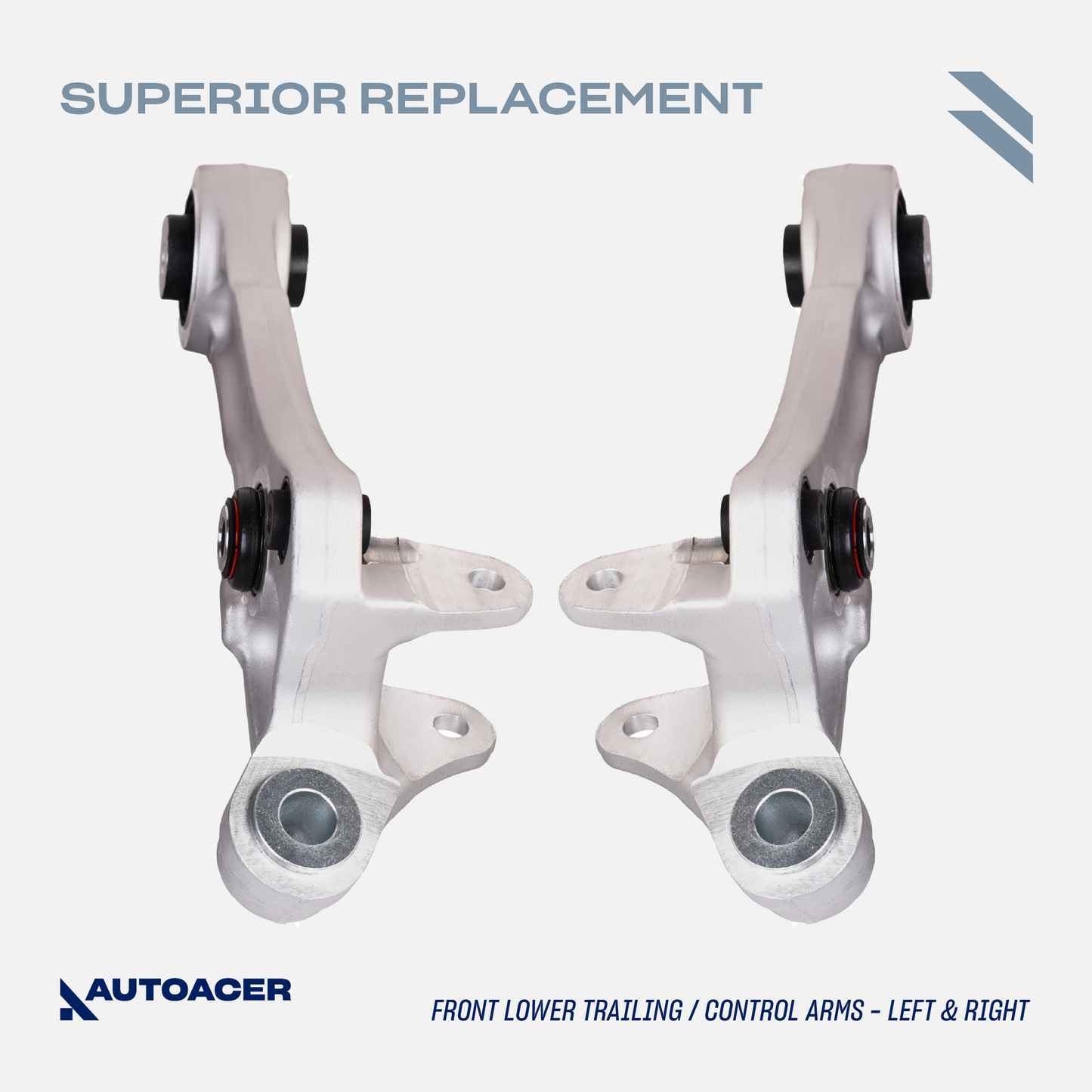 AUTOACER - Front Upper, Lower Control Arms with Bushings Fitted, Trailing Arms, Strut Mounts, Spring Seats, Bumper & Boots 18 Pcs for JAGUAR S-TYPE V6 V8 (X200), XF / XFR /XFR-S (X-250)