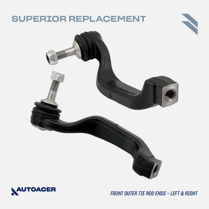 AUTOACER - 6p Front Upper Control Arms with Bushings & Ball Joints Pre-Fitted, Stabilizer Bar Links & Outer Tie Rod Ends For JAGUAR S-TYPE V6 V8 1999 - 2003