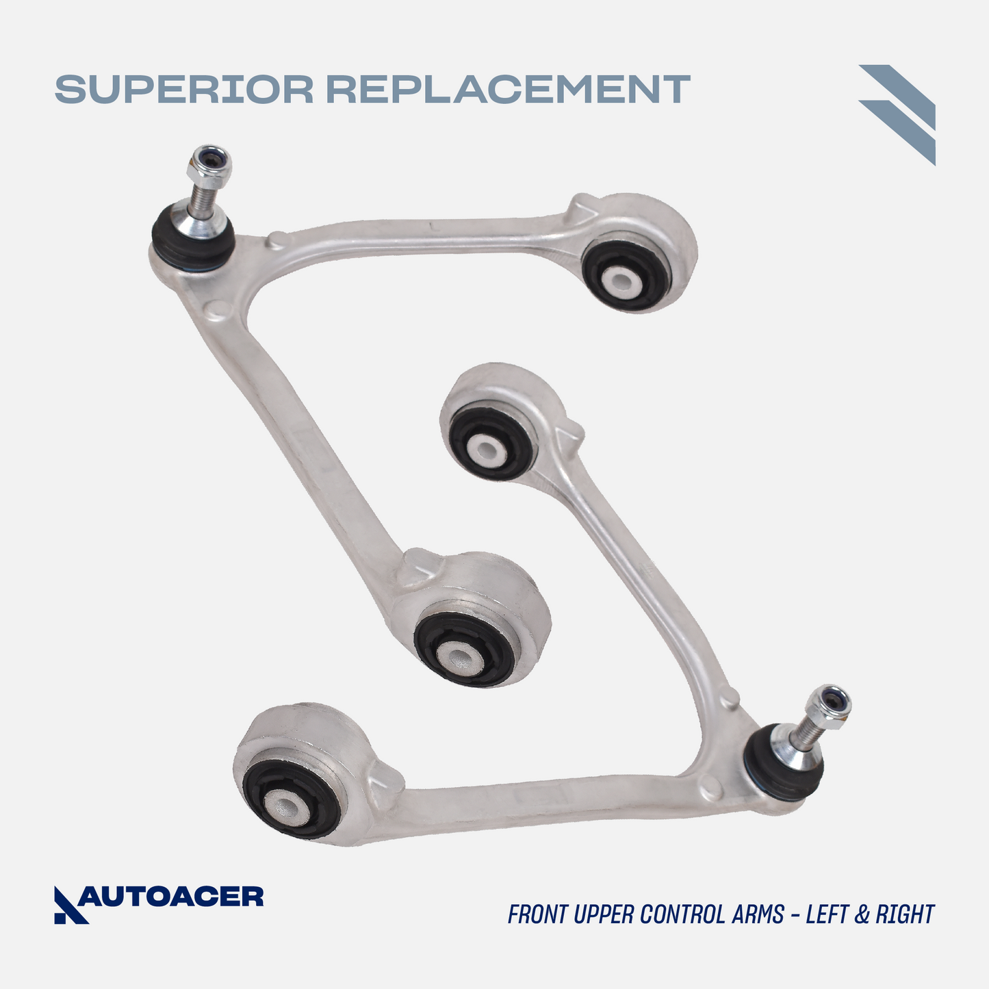 AUTOACER - 6p Front Upper Control Arms with Bushings & Ball Joints Pre-Fitted, Stabilizer Bar Links & Outer Tie Rod Ends For JAGUAR S-TYPE V6 V8 1999 - 2003