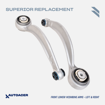 AUTOACER - 10p Front Upper Control Arms, Lower Wishbone Arms & Trailing Bushings For JAGUAR S-TYPE V6 V8 2002 - 2008, XF / XFR / XFR-S (X250) 2008 - 2015