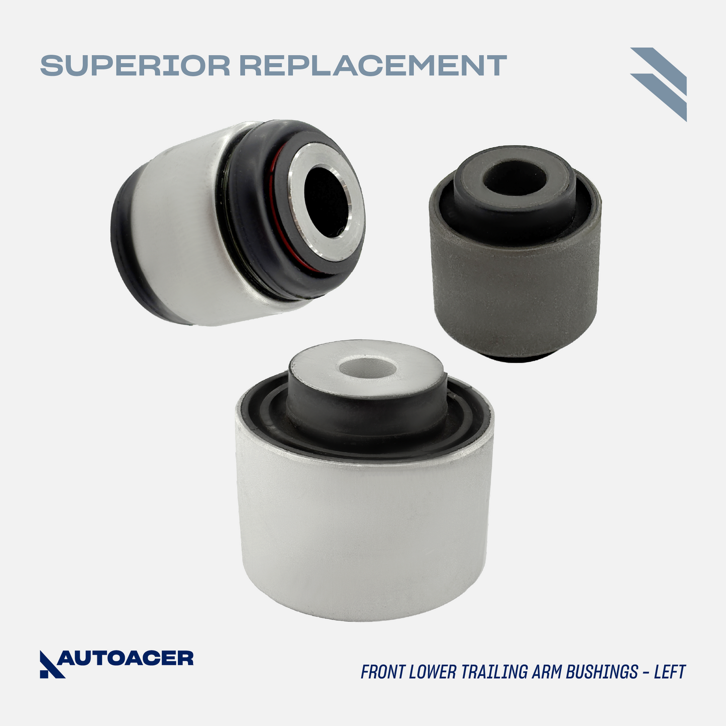 AUTOACER -8p Front Lower Control Arms & Trailing Arm Bushings for JAGUAR S-TYPE, XF (XFR / XFR-S), XJ (XJR / XJ8), SUPER V8, XK / XKR / XKR-S, VANDEN PLAS