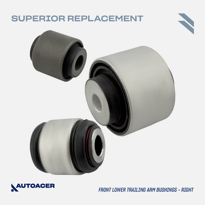 AUTOACER -8p Front Lower Control Arms & Trailing Arm Bushings for JAGUAR S-TYPE, XF (XFR / XFR-S), XJ (XJR / XJ8), SUPER V8, XK / XKR / XKR-S, VANDEN PLAS