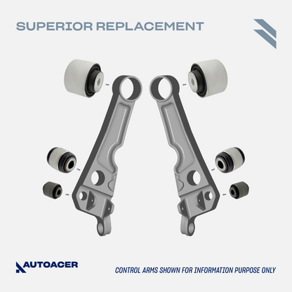 AUTOACER -8p Front Lower Control Arms & Trailing Arm Bushings for JAGUAR S-TYPE, XF (XFR / XFR-S), XJ (XJR / XJ8), SUPER V8, XK / XKR / XKR-S, VANDEN PLAS