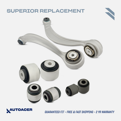 AUTOACER -8p Front Lower Control Arms & Trailing Arm Bushings for JAGUAR S-TYPE, XF (XFR / XFR-S), XJ (XJR / XJ8), SUPER V8, XK / XKR / XKR-S, VANDEN PLAS