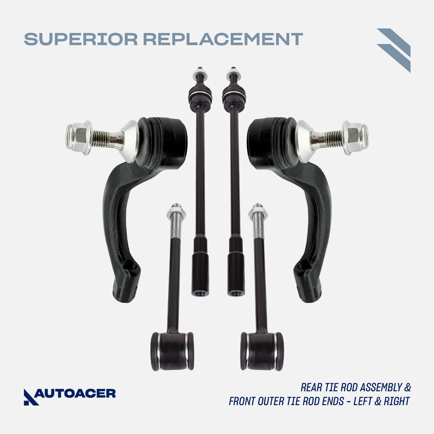 AUTOACER Front Rear Suspension Kit Kit 24p - Control Arms, Ball Joints, Stabilizer Bar Links, Tie Rods & Hydra Bushings For Jaguar XK, XF