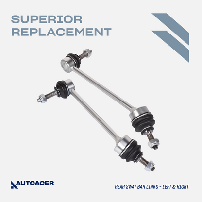 AUTOACER - 8p Front & Rear Tie Rod Ends & Sway Bar Link Kit For Jaguar S-Type, Super V8, Vanden Plas, XJ8 / XJR, XK