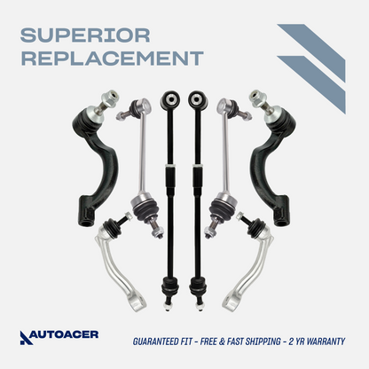 AUTOACER - 8p Front & Rear Torque Tie Rod Ends & Sway Bar Link Kit For Jaguar XK / XKR / XKR-S 2010 - 2015, XF / XFR / XFR-S 2008 - 2015
