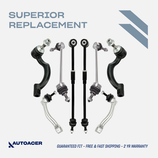 AUTOACER - 8p Front & Rear Torque Tie Rod Ends & Sway Bar Link Kit For Jaguar XK / XKR / XKR-S 2010 - 2015, XF / XFR / XFR-S 2008 - 2015