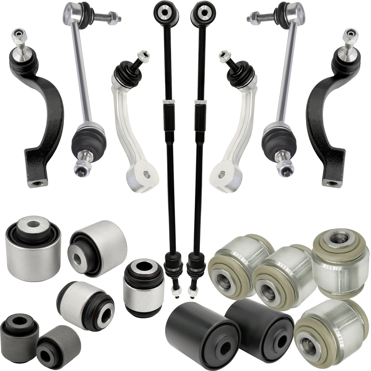 AUTOACER - 20p Front & Rear Stabilizer Bar Links, Tie Rods, Trailing Arm Bushings & Hydra Bushes 54mm For JAGUAR S-Type, XK / XKR, Super V8, Vanden Plas