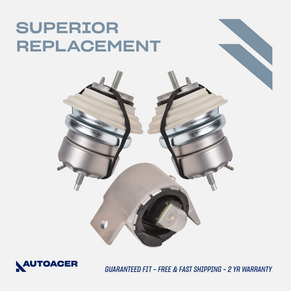 AUTOACER Engine Mount Kit 3 Pcs - Front Engine Motor Mounts & Rear Transmission Mount for JAGUAR XF, XF SPORTBRAKE, XJ