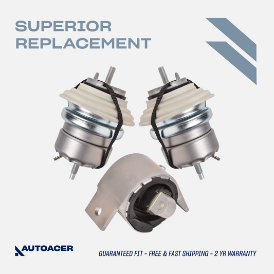 AUTOACER Engine Mount Kit 3 Pcs - Front Engine Motor Mounts & Rear Transmission Mount for JAGUAR XF, XF SPORTBRAKE, XJ