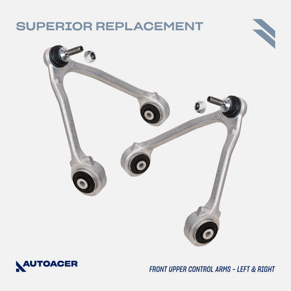 AUTOACER 12 piece Front Suspension Kit - Control Arms, Knuckle Arm Ball Joints, Outer Tie Rods & Sway Bar Links for Jaguar