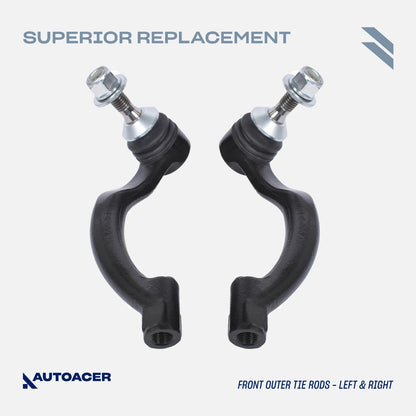 AUTOACER 12 piece Front Suspension Kit - Control Arms, Knuckle Arm Ball Joints, Outer Tie Rods & Sway Bar Links for Jaguar