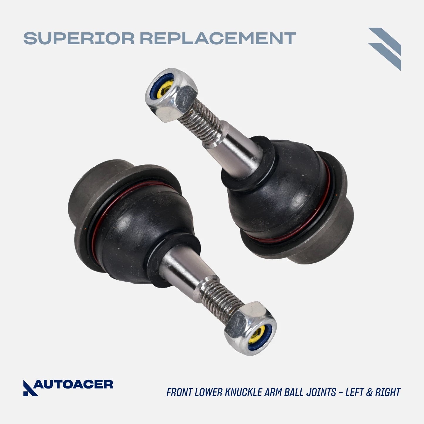 AUTOACER 12 piece Front Suspension Kit - Control Arms, Knuckle Arm Ball Joints, Outer Tie Rods & Sway Bar Links for Jaguar