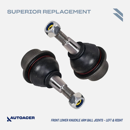 AUTOACER 12 piece Front Suspension Kit - Control Arms, Knuckle Arm Ball Joints, Outer Tie Rods & Sway Bar Links for Jaguar