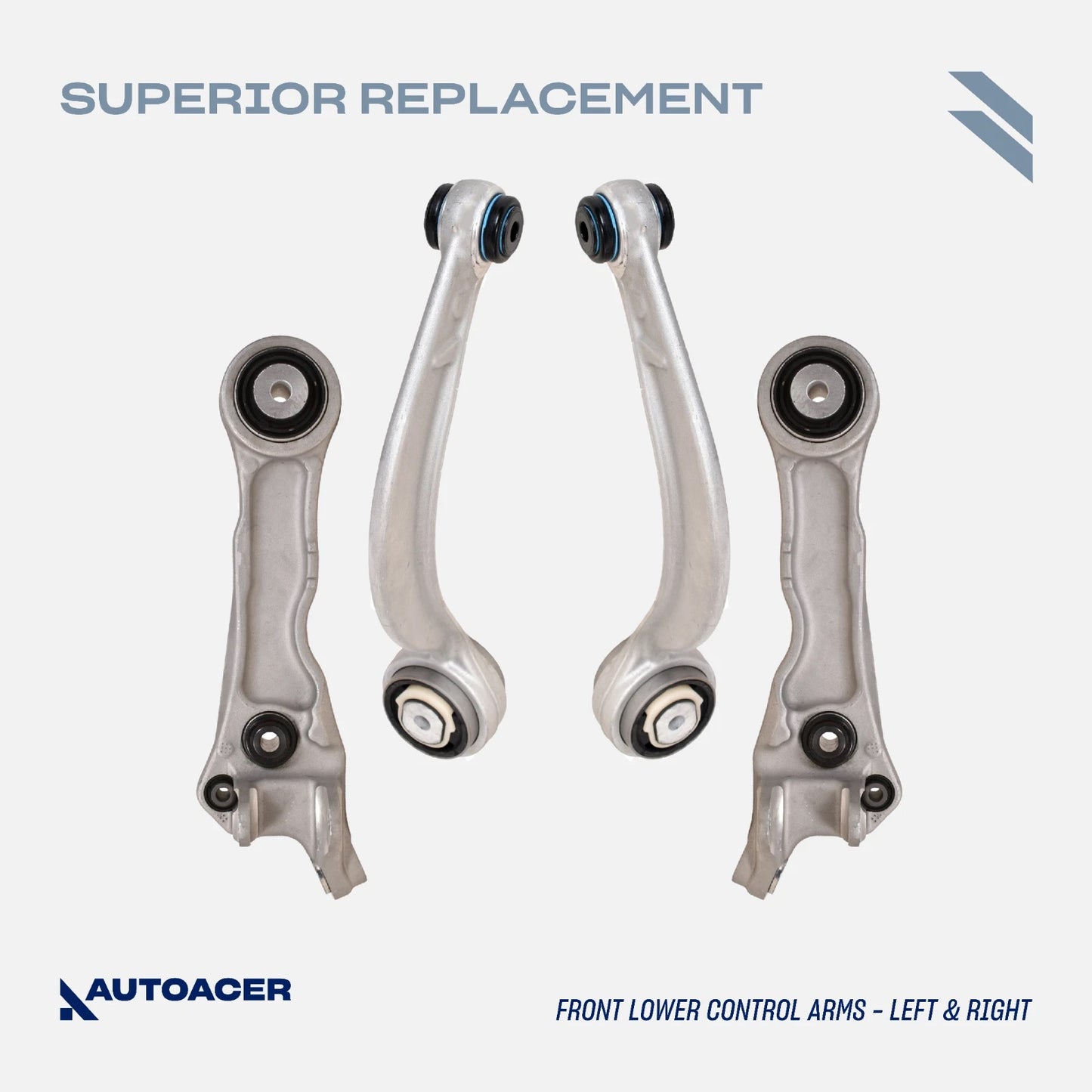 AUTOACER 12 piece Front Suspension Kit - Control Arms, Knuckle Arm Ball Joints, Outer Tie Rods & Sway Bar Links for Jaguar