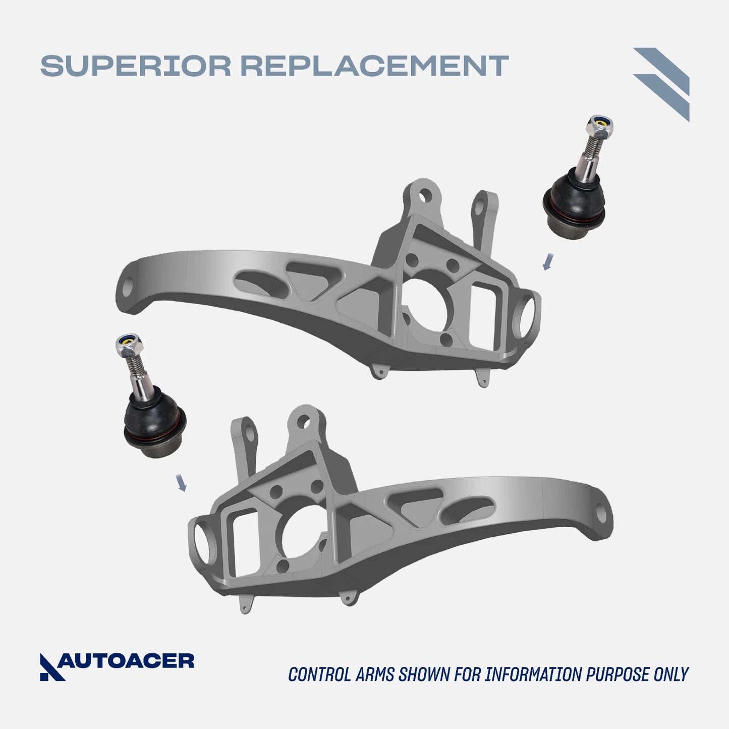 AUTOACER 12 piece Front Suspension Kit - Control Arms, Knuckle Arm Ball Joints, Outer Tie Rods & Sway Bar Links for Jaguar