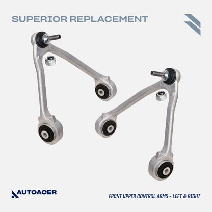 AUTOACER Complete Front Suspension Kit 14 piece - Upper, Lower Control Arms, Lower Ball Joints, Sway Bar Links, Outer Tie Rod Set & Strut Mount Assembly for Jaguar