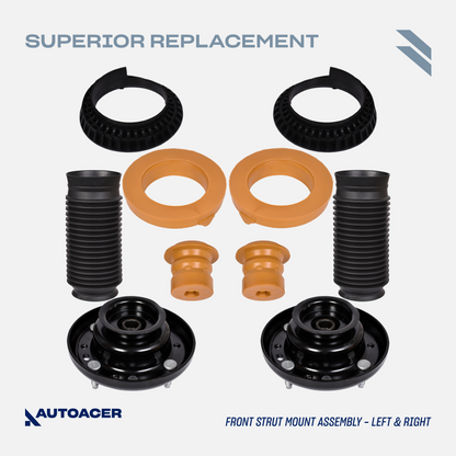 AUTOACER Complete Front Suspension Kit 14 piece - Upper, Lower Control Arms, Lower Ball Joints, Sway Bar Links, Outer Tie Rod Set & Strut Mount Assembly for Jaguar