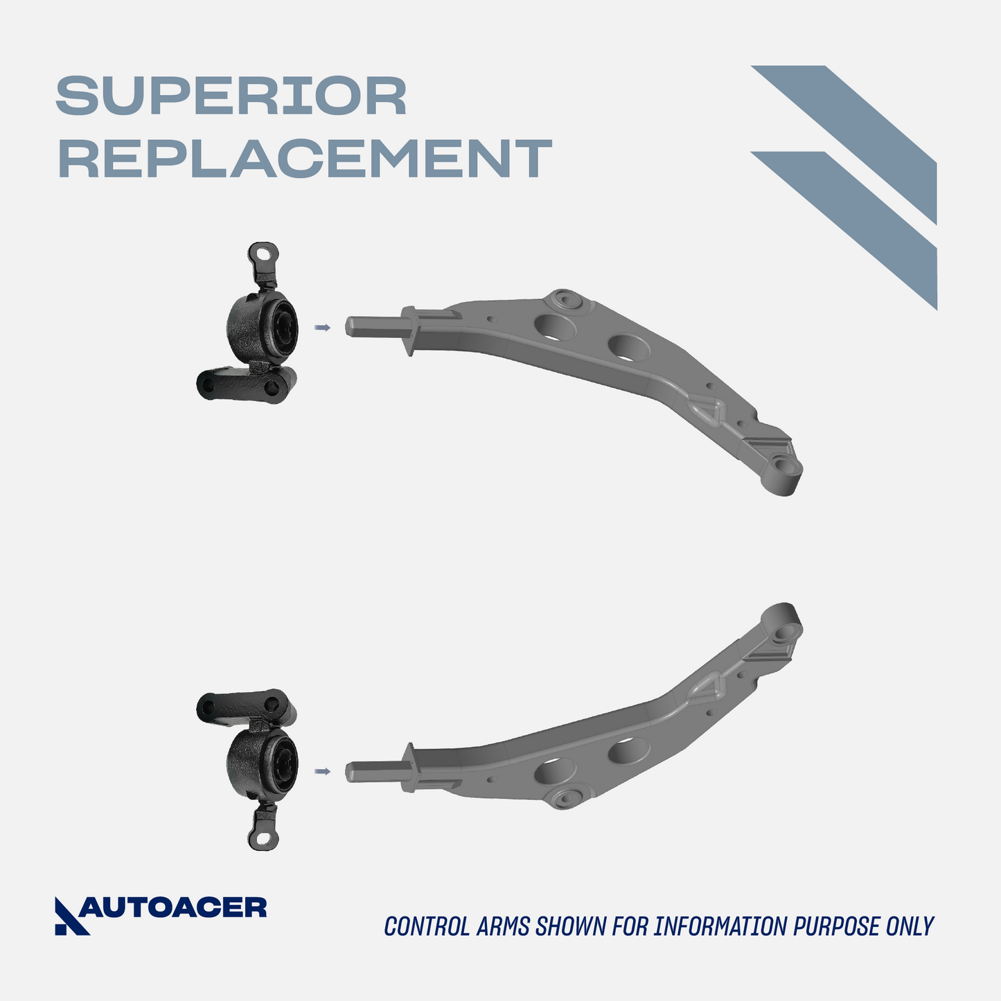 AUTOACER - Front Lower Rearward Control Arm Bushings with Bracket 2 Piece for MINI COOPER R50/52/53 