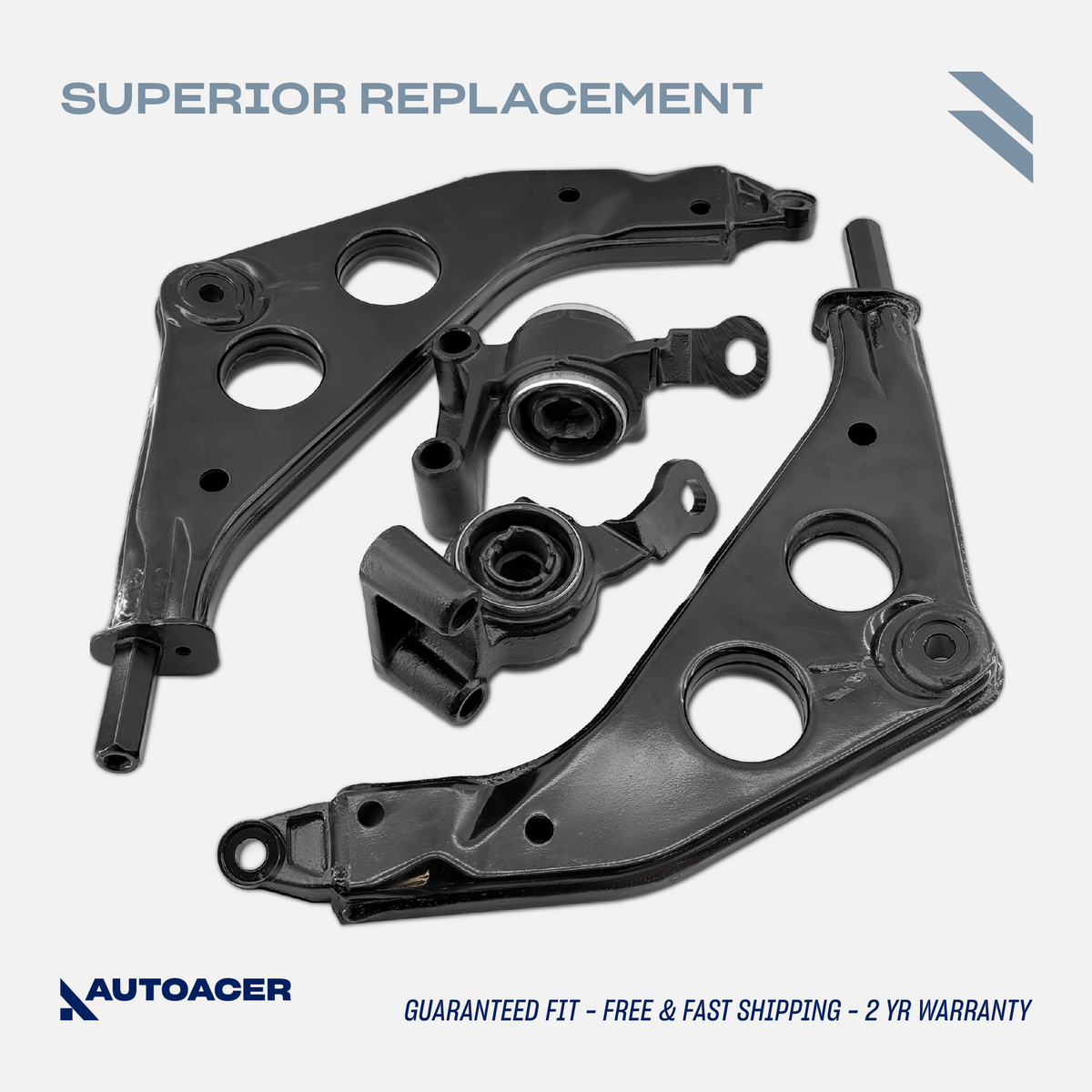 AUTOACER - 4p Front Lower Control Arms & Control Arm Bushings with Brackets For MINI COOPER, COOPER S, ONE / ONE DIESEL, WORKS / S WORKS, JOHN COPPER WORKS 2001 - 2008 